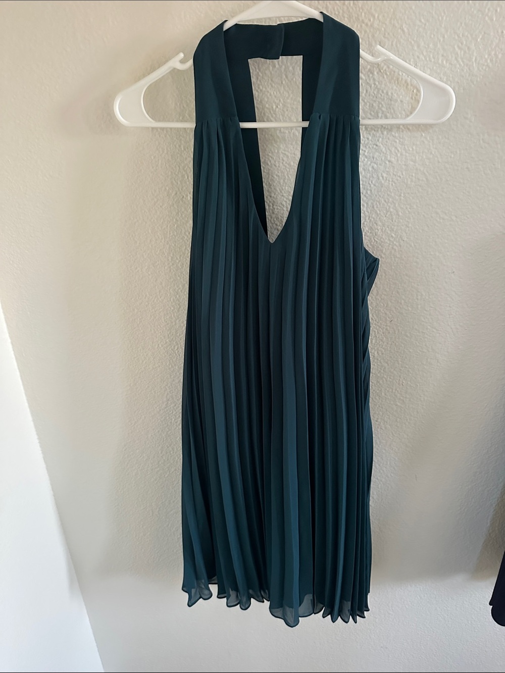Banana Republic Teal Pleated Halter Mini Dress